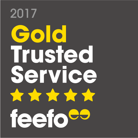 We’ve won the Feefo Gold Trusted Service award 2017!