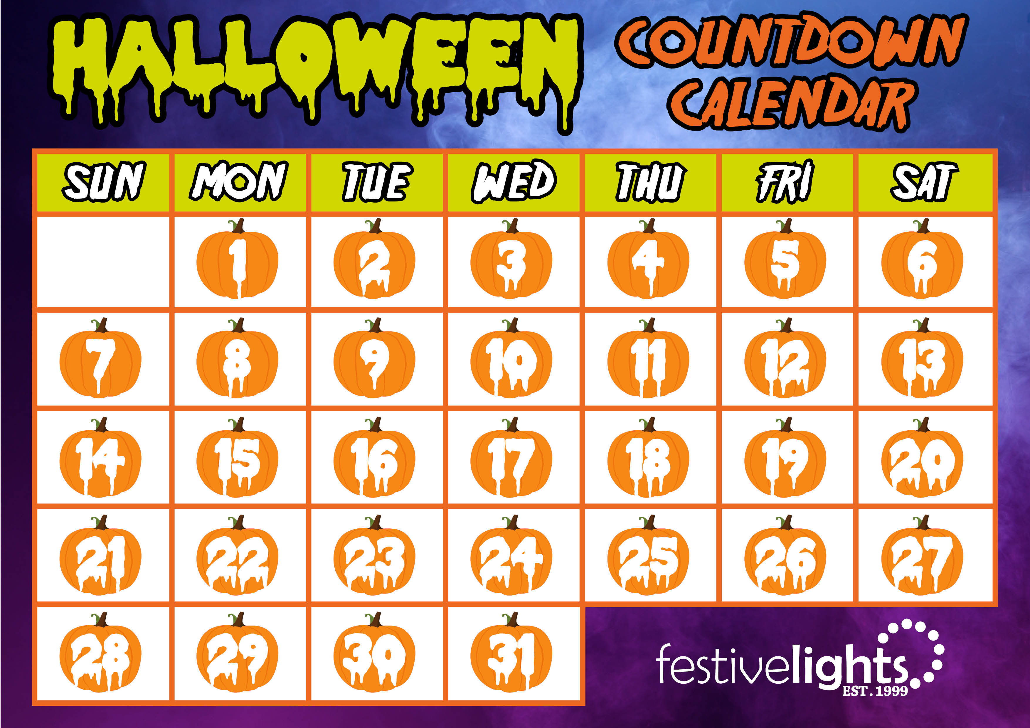 🎃 Festive Frights Halloween Countdown Calendar! 🎃